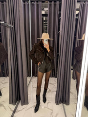 Suede Leather Jacket. Geaca din piele întoarsă. KALINKA FURS