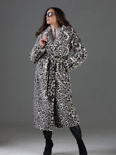 Women's Faux Fur Long Winter Coat Eco Lynx White Leopard KALINKA FURS
