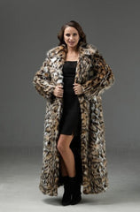 Women's Faux Fur Long Winter Coat Eco Lynx Leopard KALINKA FURS