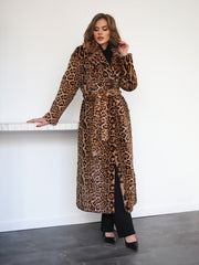 Women's Faux Fur Long Winter Coat Eco Tiger Print KALINKA FURS