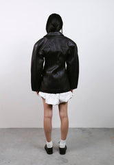Waisted pocket leather blazer. Geaca din piele pe talie KALINKA FURS