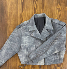 Black Leather Jacket with Laces. Geaca din piele naturala cu sireturi KALINKA FURS