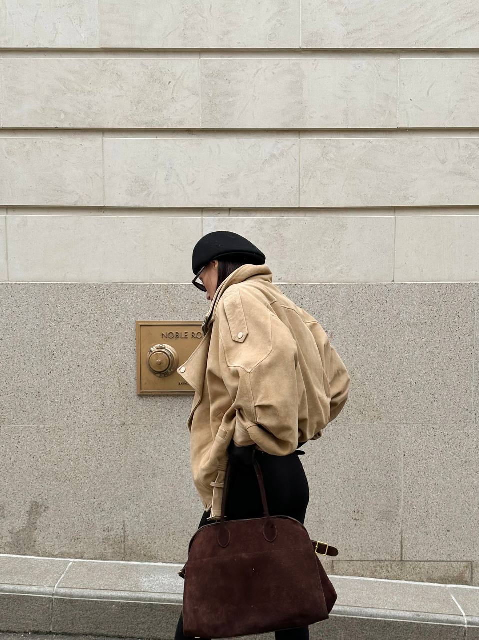 Leather suede beige jacket. Geaca de piele intoarsa bej KALINKA FURS
