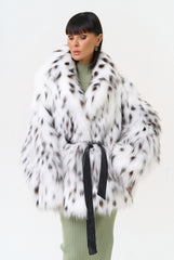 Organic fox fur jacket with lynx inserts