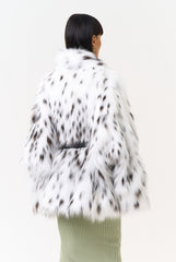 Organic fox fur jacket with lynx inserts