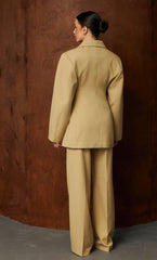 Set sacou cu umeri dublați și pantaloni KALINKA FURS