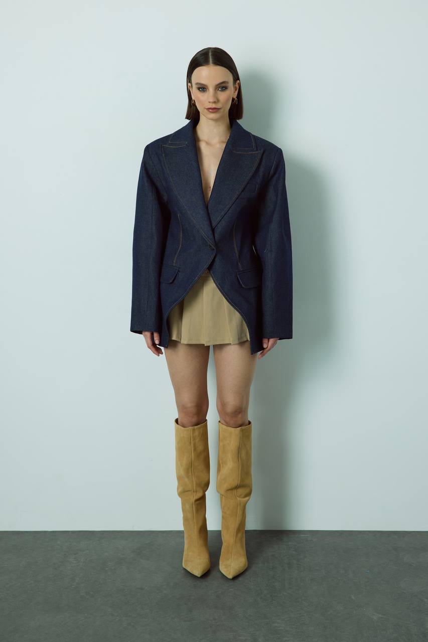 Marcella sacou din denim KALINKA FURS