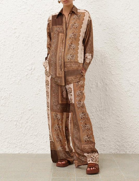 Boho set bluză si pantaloni KALINKA FURS