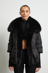 Vally Goose down jacket with polar fox collar