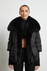 Vally Goose down jacket with polar fox collar