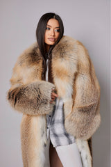 Joanna jacheta din blană naturală de vulpe Gold