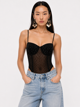 Top Corset Negru cu aplicații