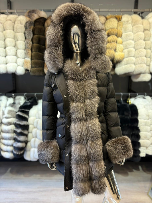 Winter jacket with fox fur collar