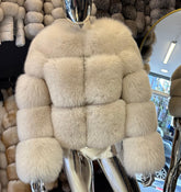 Short natural fox fur jacket