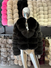 Natural fox fur jacket with lapels