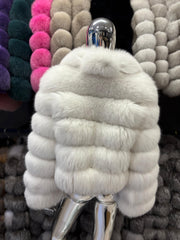 Natural polar fox fur jacket, all white