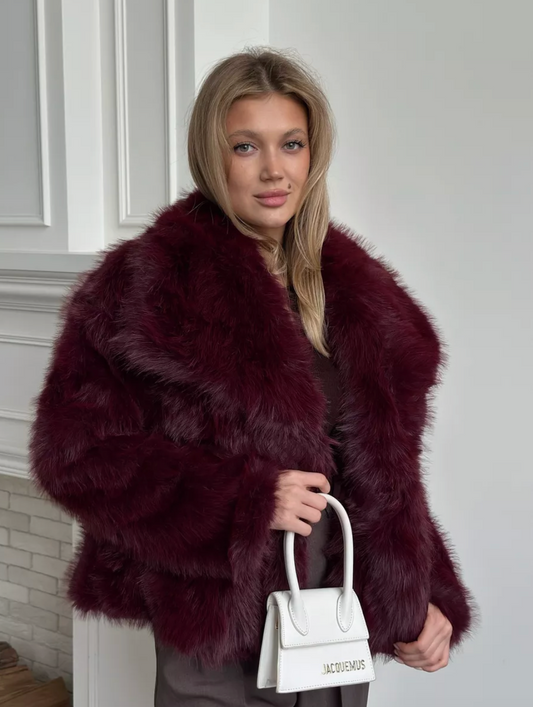 Blana ecologica de nuanta bordo. Model oversized. KALINKA FURS