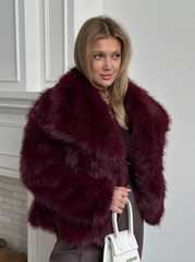 Blana ecologica de nuanta bordo. Model oversized. KALINKA FURS