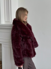 Blana ecologica de nuanta bordo. Model oversized. KALINKA FURS