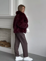 Blana ecologica de nuanta bordo. Model oversized. KALINKA FURS