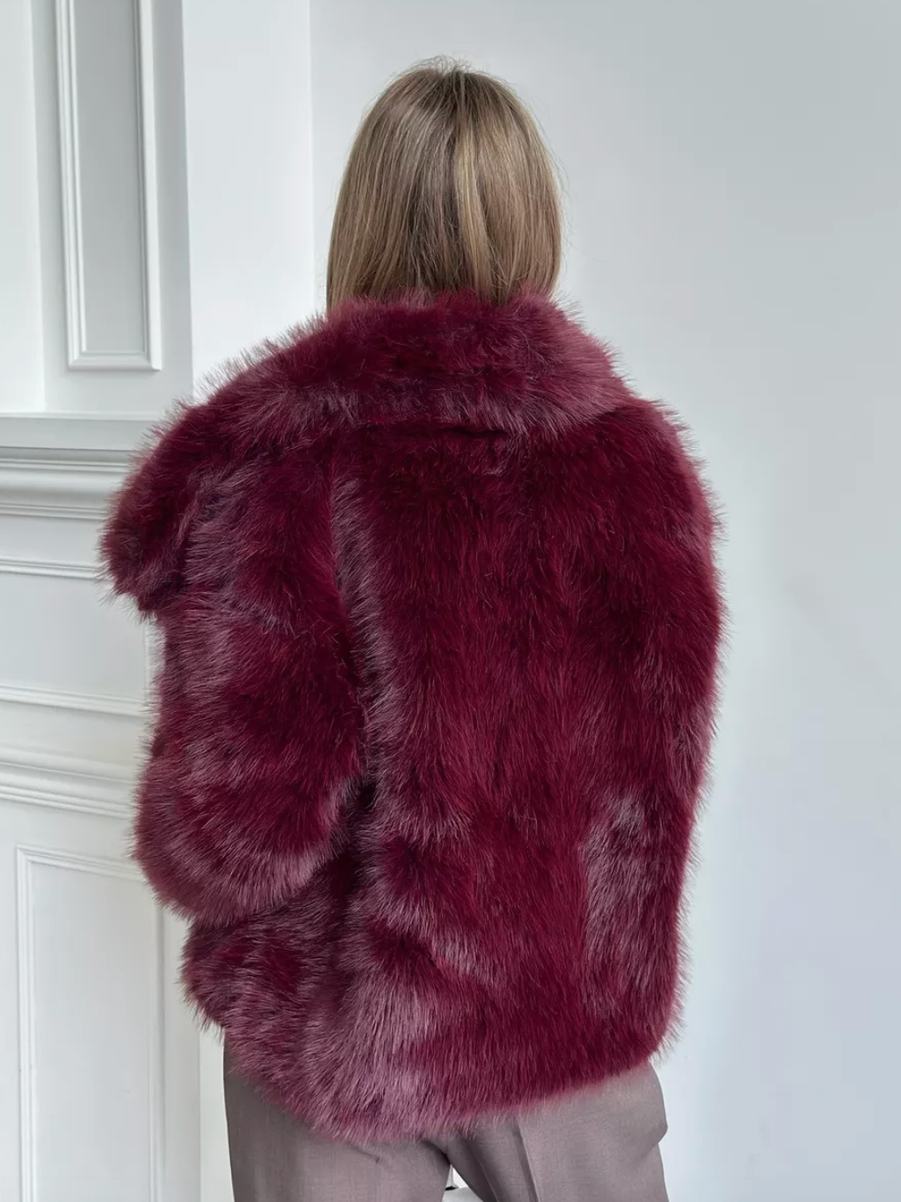 Blana ecologica de nuanta bordo. Model oversized. KALINKA FURS