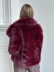 Blana ecologica de nuanta bordo. Model oversized. KALINKA FURS
