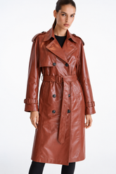 Stella trench din piele naturala