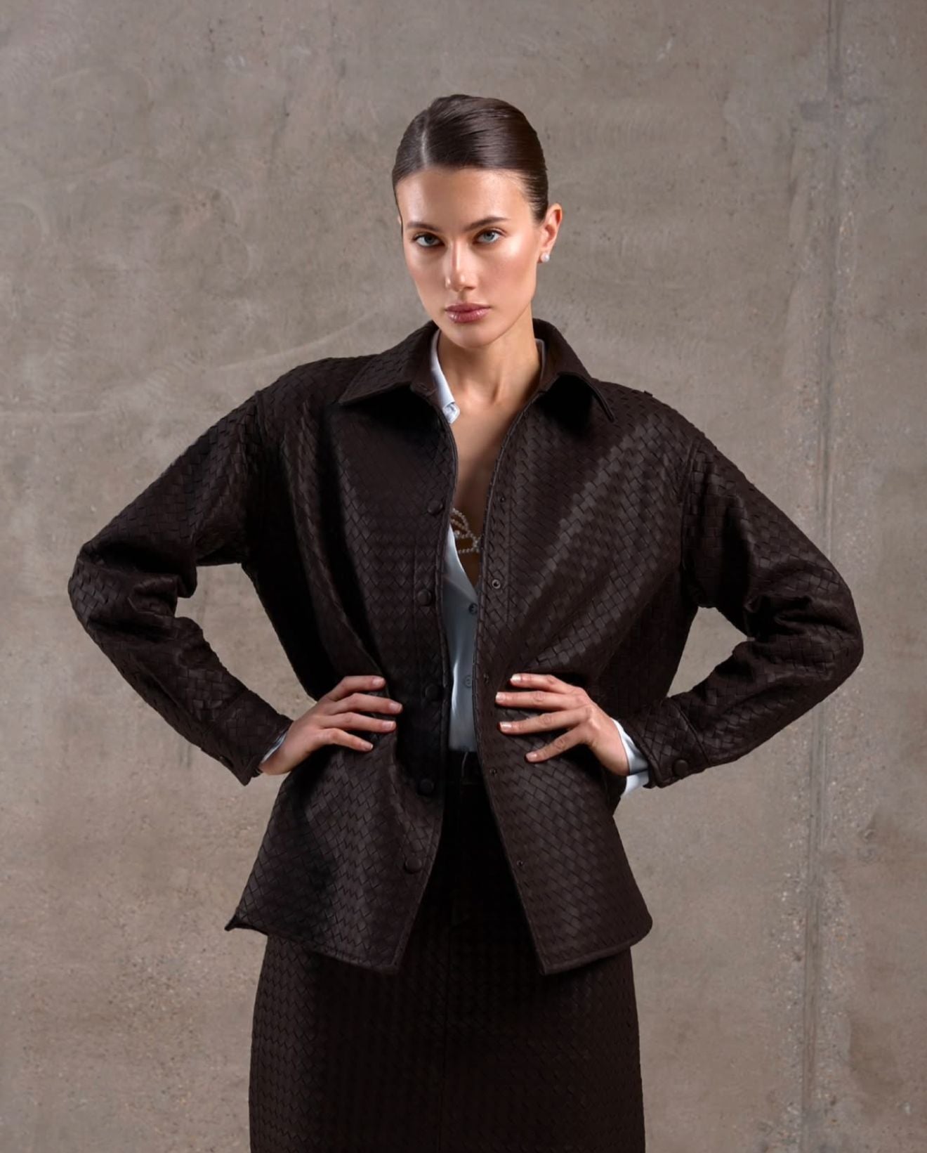 Leather shirt.Camasa din piele naturală. KALINKA FURS