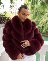 Melania Natural fox fur