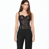 Corset negru dantelat