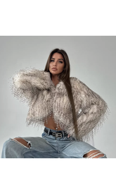 Blana ecologica din pene de strut, scurta KALINKA FURS