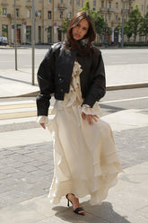 Veste en cuir véritable Yvette