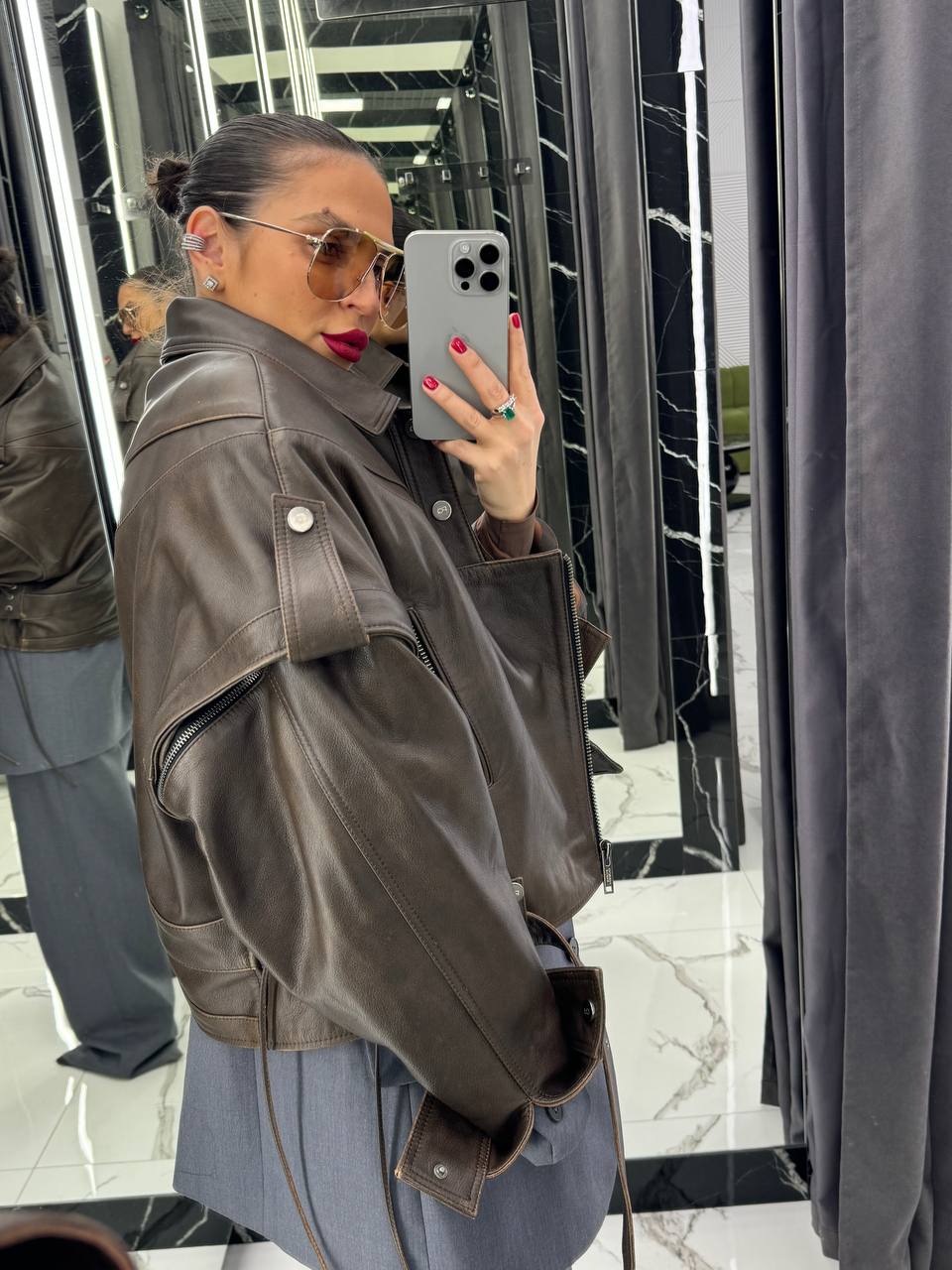 Leather Jacket. Geaca din piele naturala KALINKA FURS