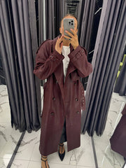 Leather Trench Coat. Trench din piele naturala KALINKA FURS