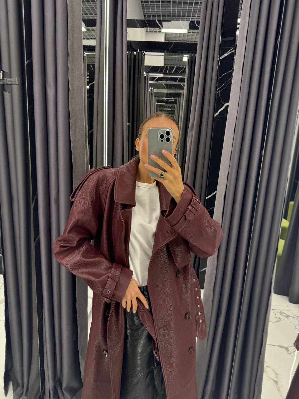 Leather Trench Coat. Trench din piele naturala KALINKA FURS