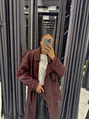 Leather Trench Coat. Trench din piele naturala KALINKA FURS