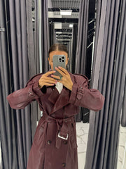 Leather Trench Coat. Trench din piele naturala KALINKA FURS