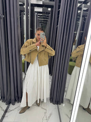 Leather Jacket. Geaca din piele întoarsă cu franjuri KALINKA FURS