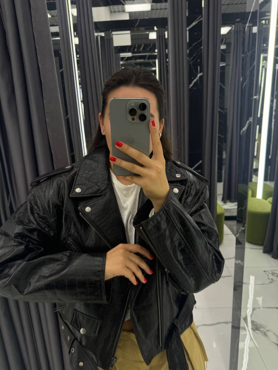 Glossy Leather Jacket. Geaca cu efect lucios KALINKA FURS