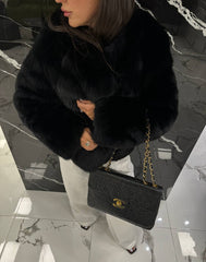 Natural fox fur. Blana naturala din vulpe neagra KALINKA FURS