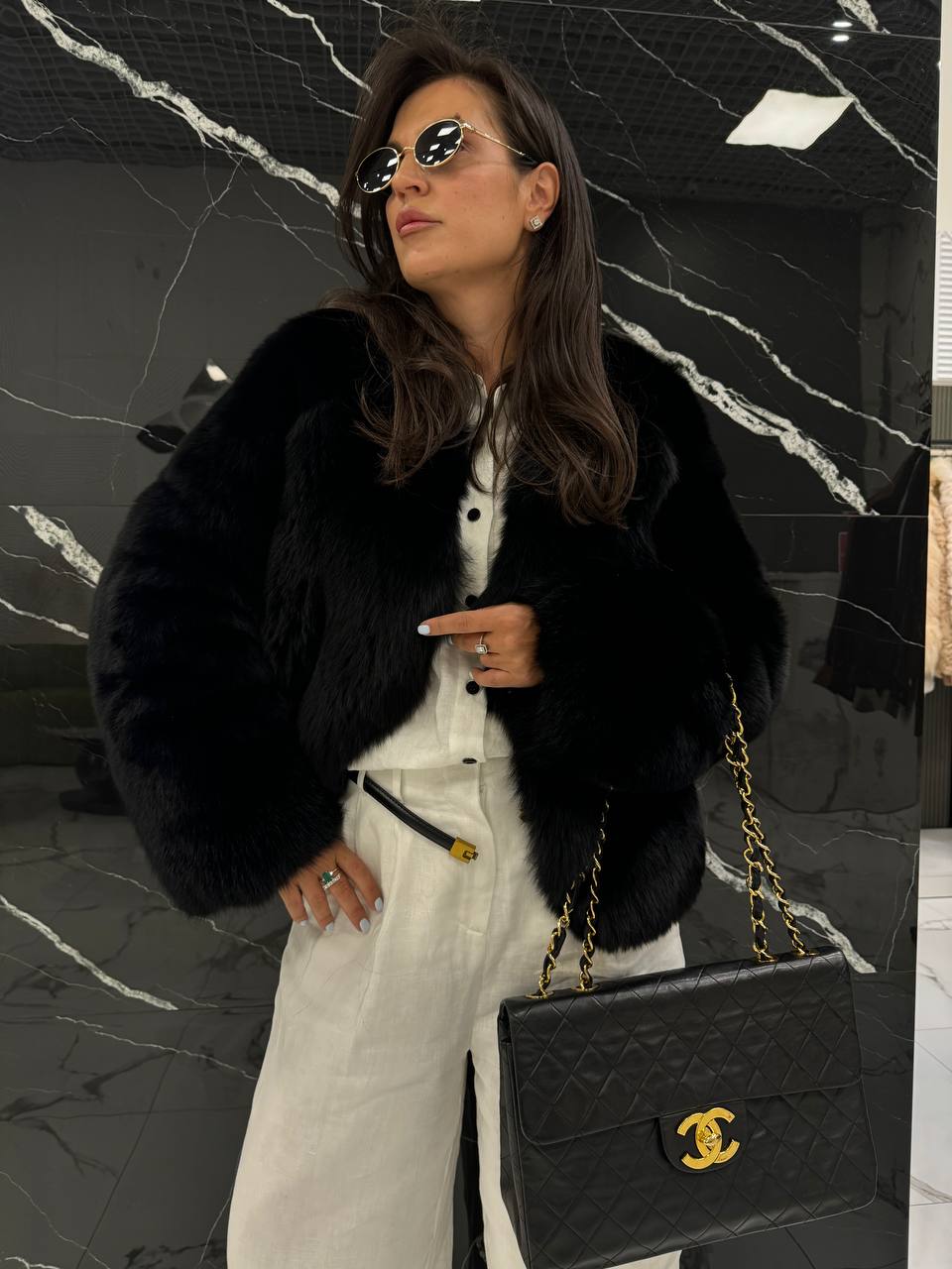 Natural fox fur. Blana naturala din vulpe neagra KALINKA FURS