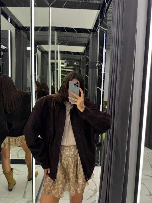 Suede Leather Jacket. Geaca din piele întoarsă KALINKA FURS