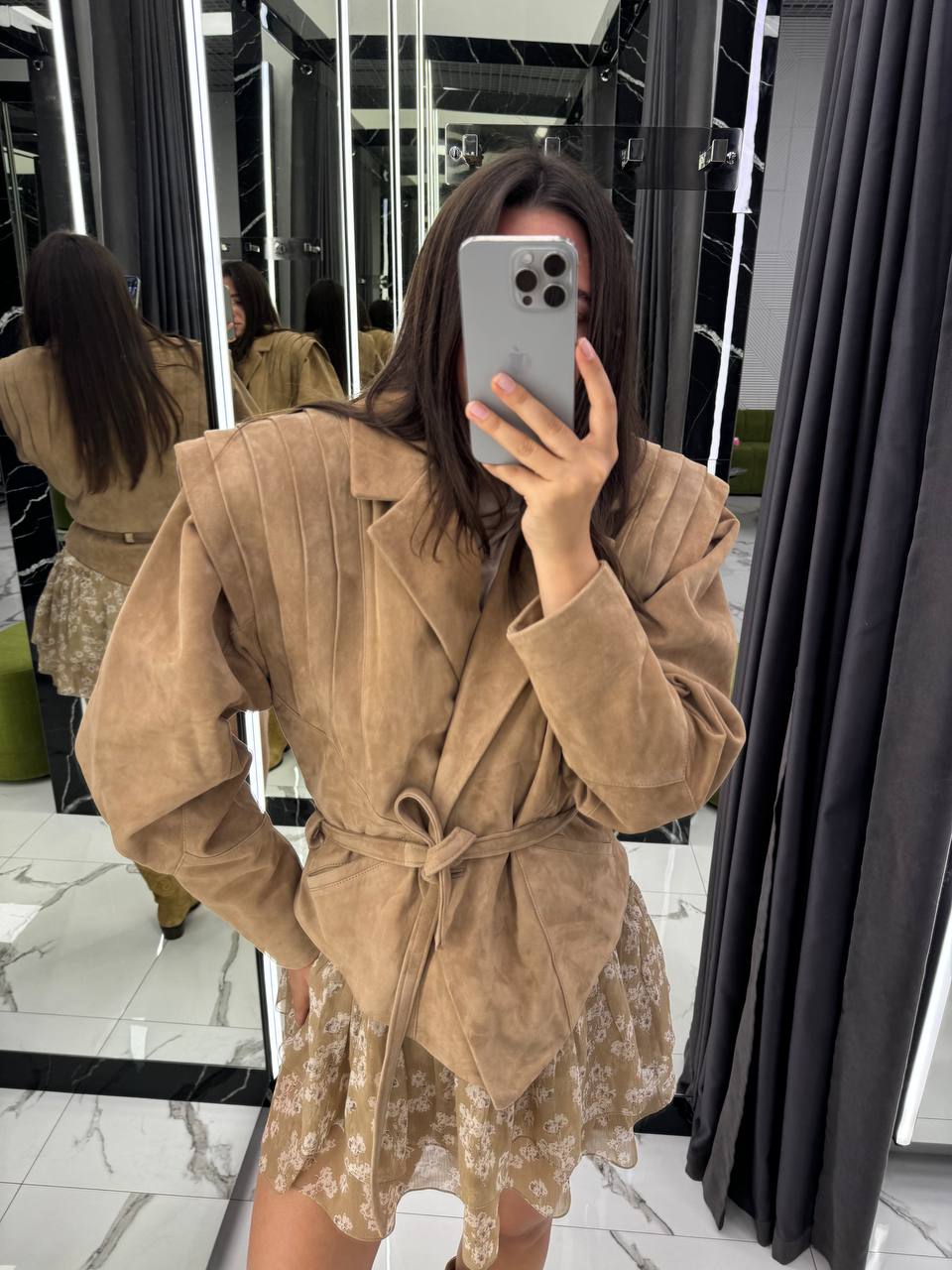 Suede Leather Jacket. Geaca din piele întoarsă KALINKA FURS