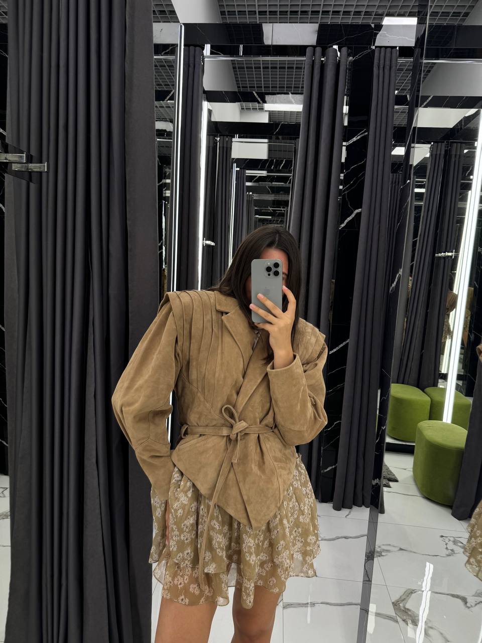 Suede Leather Jacket. Geaca din piele întoarsă KALINKA FURS