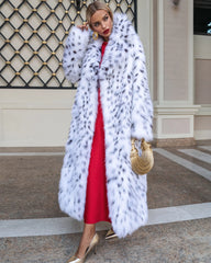 Aria Organic lynx fur coat with lynx inserts