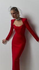 Rochie cu maneci lungi si lungime midi KALINKA FURS