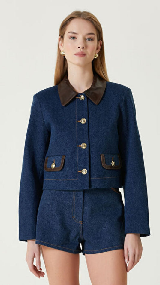 Costum albastru din blugi KALINKA FURS