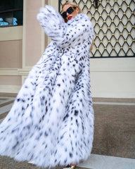 Aria Organic lynx fur coat with lynx inserts