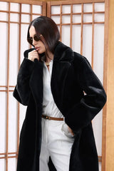 Organic rabbit fur coat