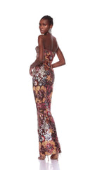 Rochie florală model fără bretele KALINKA FURS